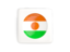 Niger. Square icon with round flag. Download icon.