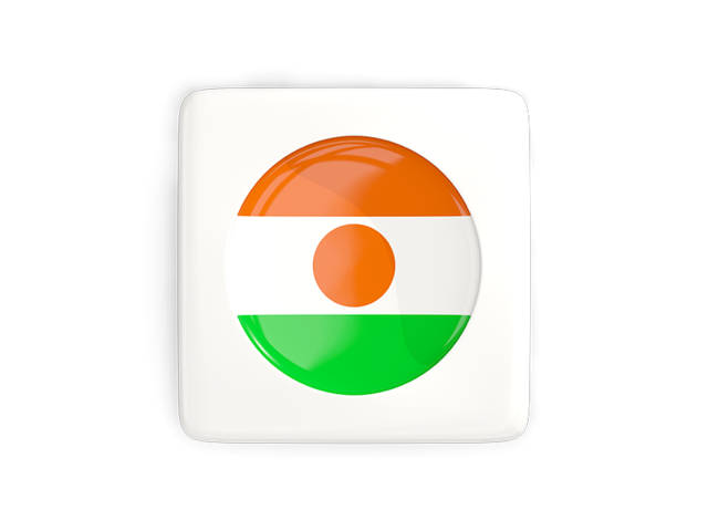 Square icon with round flag. Download flag icon of Niger at PNG format
