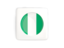 Nigeria. Square icon with round flag. Download icon.