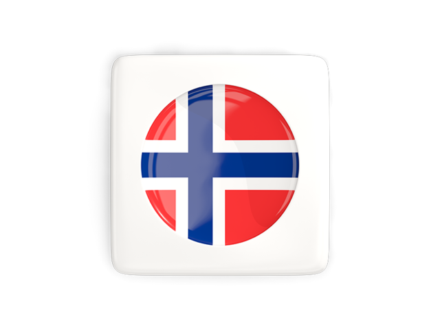 Квадратная иконка с круглым флагом. Скачать флаг. Норвегия