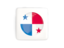 Panama. Square icon with round flag. Download icon.