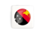 Papua New Guinea. Square icon with round flag. Download icon.