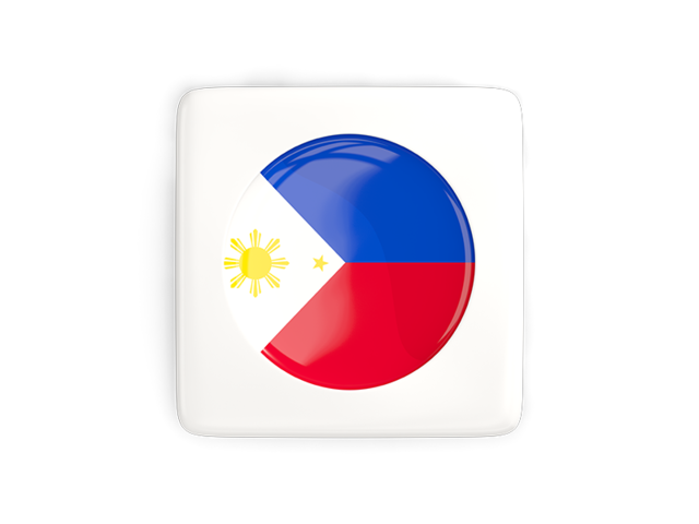 Квадратная иконка с круглым флагом. Скачать флаг. Филиппины