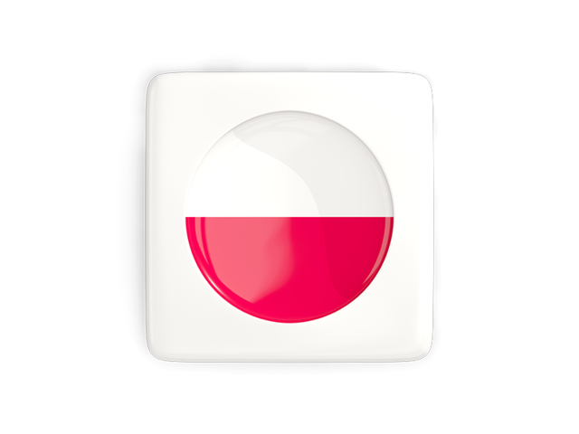 Square icon with round flag. Download flag icon of Poland at PNG format