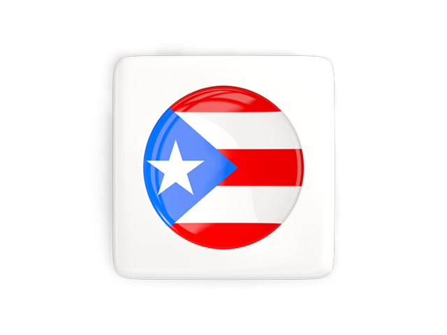 Квадратная иконка с круглым флагом. Скачать флаг. Пуэрто-Рико