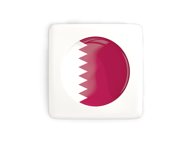 Square icon with round flag. Download flag icon of Qatar at PNG format