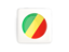 Republic of the Congo. Square icon with round flag. Download icon.