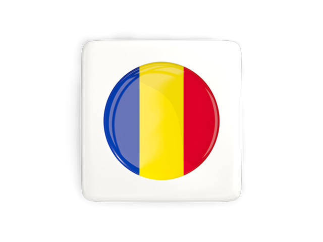 Square icon with round flag. Download flag icon of Romania at PNG format