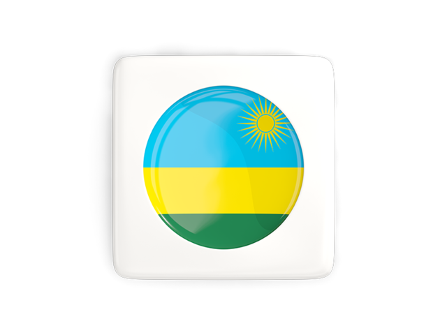 Квадратная иконка с круглым флагом. Скачать флаг. Руанда