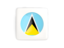 Saint Lucia. Square icon with round flag. Download icon.