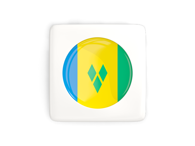 Square icon with round flag. Download flag icon of Saint Vincent and the Grenadines at PNG format