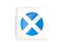 Scotland. Square icon with round flag. Download icon.
