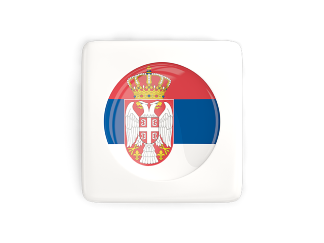 Квадратная иконка с круглым флагом. Скачать флаг. Сербия