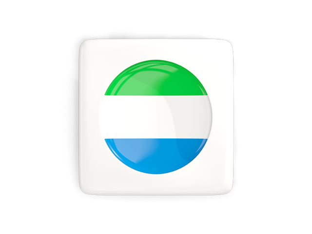 Square icon with round flag. Download flag icon of Sierra Leone at PNG format