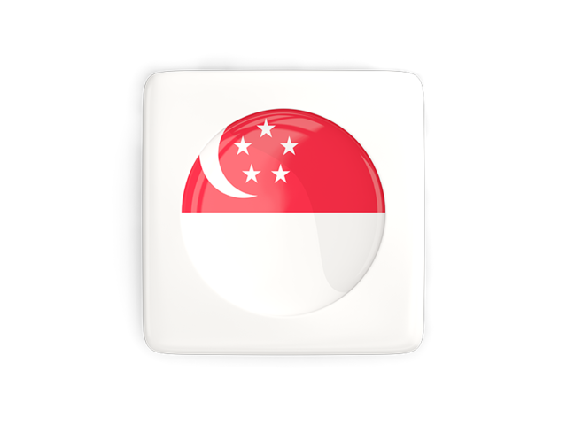 Квадратная иконка с круглым флагом. Скачать флаг. Сингапур