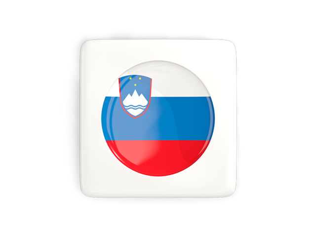 Квадратная иконка с круглым флагом. Скачать флаг. Словения