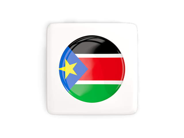 Квадратная иконка с круглым флагом. Скачать флаг. Южный Судан