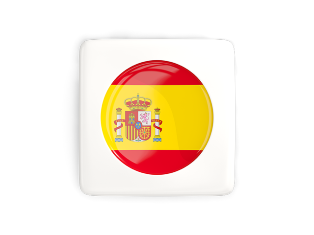 Square icon with round flag. Download flag icon of Spain at PNG format