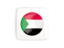 Sudan. Square icon with round flag. Download icon.