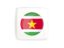 Suriname. Square icon with round flag. Download icon.