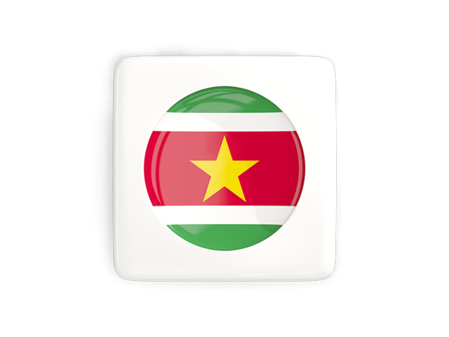 Square icon with round flag. Download flag icon of Suriname at PNG format
