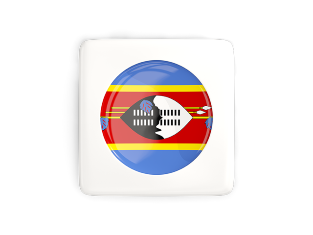 Квадратная иконка с круглым флагом. Скачать флаг. Свазиленд