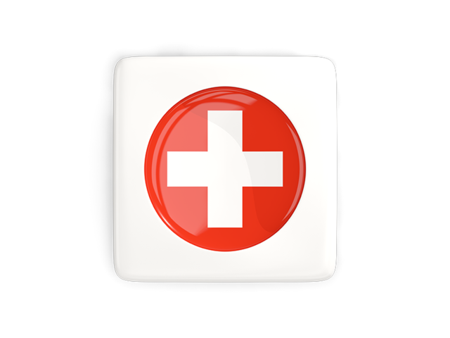 Квадратная иконка с круглым флагом. Скачать флаг. Швейцария
