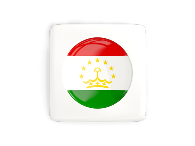 Квадратная иконка с круглым флагом. Скачать флаг. Таджикистан