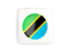 Tanzania. Square icon with round flag. Download icon.