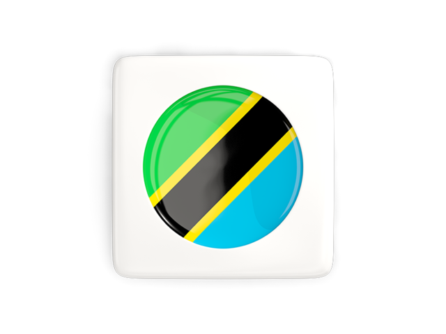 Square icon with round flag. Download flag icon of Tanzania at PNG format