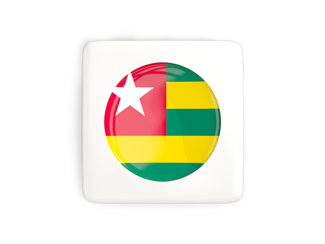 Square icon with round flag. Download flag icon of Togo at PNG format