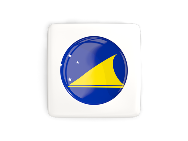 Square icon with round flag. Download flag icon of Tokelau at PNG format