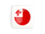 Tonga. Square icon with round flag. Download icon.