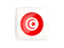 Tunisia. Square icon with round flag. Download icon.