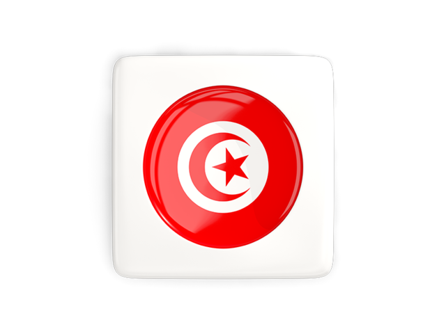 Square icon with round flag. Download flag icon of Tunisia at PNG format