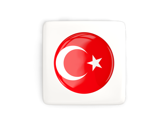 Square icon with round flag. Download flag icon of Turkey at PNG format