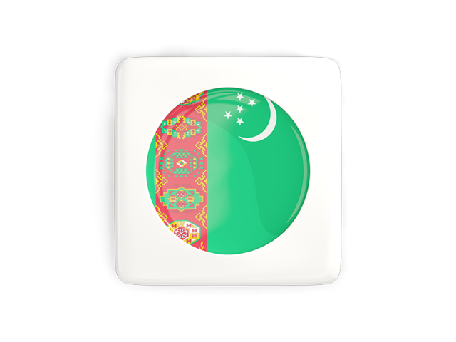 Square icon with round flag. Download flag icon of Turkmenistan at PNG format