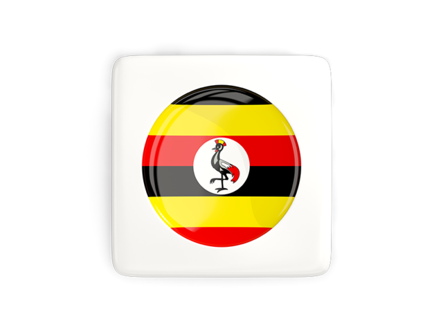 Квадратная иконка с круглым флагом. Скачать флаг. Уганда