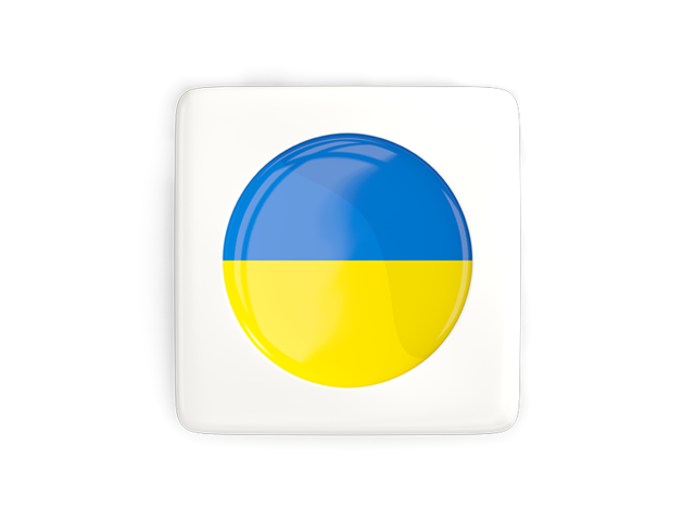 Square icon with round flag. Download flag icon of Ukraine at PNG format