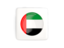 United Arab Emirates. Square icon with round flag. Download icon.