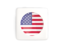 United States of America. Square icon with round flag. Download icon.
