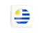 Uruguay. Square icon with round flag. Download icon.