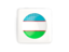 Uzbekistan. Square icon with round flag. Download icon.
