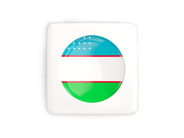 Square icon with round flag. Download flag icon of Uzbekistan at PNG format
