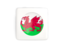Wales. Square icon with round flag. Download icon.