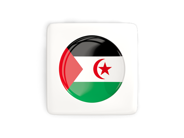 Square icon with round flag. Download flag icon of Western Sahara at PNG format