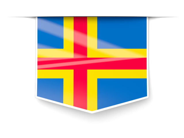 Square label. Download flag icon of Aland Islands at PNG format