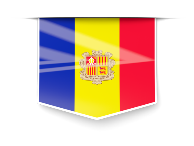 Square label. Download flag icon of Andorra at PNG format