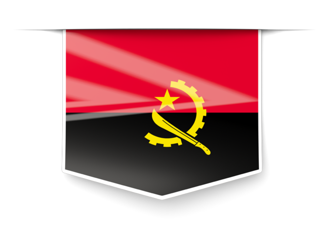 Square label. Download flag icon of Angola at PNG format