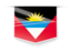Antigua and Barbuda. Square label. Download icon.